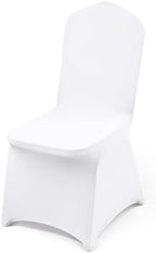 VEVOR 50 Pcs White Chair Covers Polyester Spandex Chair Cover Stretch Slipcovers for Wedding Party Dining Banquet Flat-Front Chair Covers by VEVOR