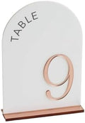 Wedding Table Numbers 3D Mirror Table Signs Gold Wedding Reception Decor Arched Number(Rose Gold,Table 1-20) by Unknown