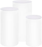 Cylinder Stands for Party 3Pcs, White Round Cylinder Pedestal Display Plinth Pillars,Round Reusable Dessert Display Tables ,Easy To Store for Wedding Party Decor 35.4''(L),29.5''(M),23.6''(S) - Image 2