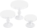 3 PCS White Cake Stands (8"&10"&12" Plate), Cupcake Stand with a lace Hollow Border Metal Cake Stand Set for Birthday Party, Wedding, Anniversary, Baby Shower by VMFKPNR