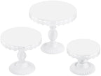 3 PCS White Cake Stands (8"&10"&12" Plate), Cupcake Stand with a lace Hollow Border Metal Cake Stand Set for Birthday Party, Wedding, Anniversary, Baby Shower by VMFKPNR