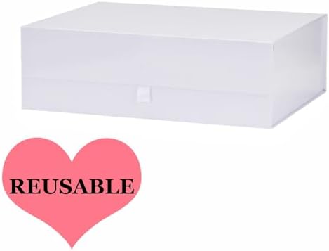 Extra Large White Gift Box 3 Pack 16.5x14x5.5 Inches,Gift Boxs for Presents with Lid Magnetic Closure Collapsible,Bridesmaid Proposal Box,Birthday, Christmas,for Clothes and Large Gifts - Image 7