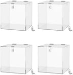 Marketing Holders 4 Pack 12 Inch Locking Ballot Box Clear Acrylic Square Cube Top Locking See Through Countertop Contests Entry or Collection Bin by MarketingHolders