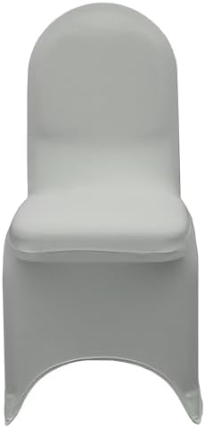 YOUR CHAIR COVERS - 100 Pack Stretch Spandex Banquet Chair Covers - Gray, Wedding Slip Covers, Premium Quality Chair Cover - Image 3
