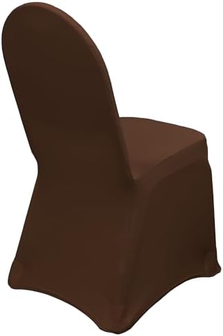 YOUR CHAIR COVERS - 6 Pack Chocolate Brown Stretch Spandex Banquet Chair Covers - Wedding Slip Premium Quality Cover - Image 4