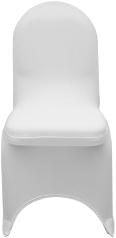 YOUR CHAIR COVERS - 6 Pack Stretch Spandex Banquet Chair Covers - White, Wedding Slip, Premium Quality - Image 3