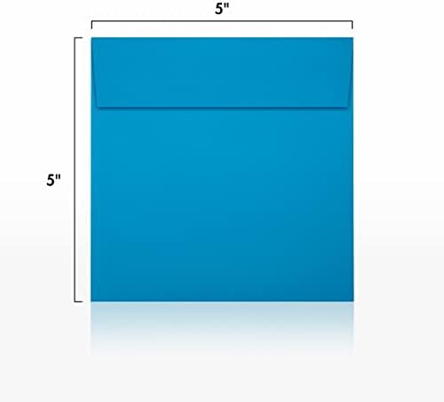 LUXPaper Square Invitation Envelopes | Peel & Press | 5" x 5" | Pool Blue | 80lb. Text | 250 Qty - Image 2