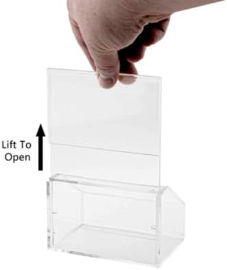 Marketing Holders 2 Pack 5" x 7" Coin Donation Container with Header Sign Holder Suggestion Bin or Piggy Bank Clear Acrylic Countertop Ballot Box - Image 4
