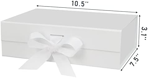 DaiUni 5 Pack 10.5"x7.5"x3.1" White Magnetic Gift Box with Lid for Present - Image 2