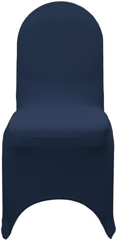 YOUR CHAIR COVERS - 6 Pack Navy Blue Stretch Spandex Banquet Chair Covers - Wedding Slip Premium Quality Cover - Image 3