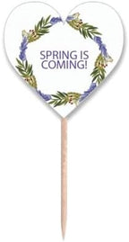 Round Garland Blue Flower Toothpick Flags Heart Lable Cupcake Picks by DIYthinker