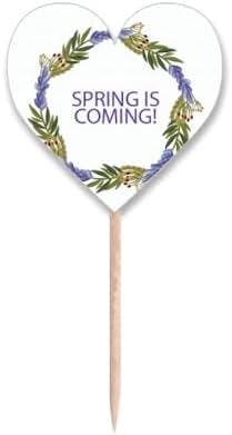 Round Garland Blue Flower Toothpick Flags Heart Lable Cupcake Picks by DIYthinker