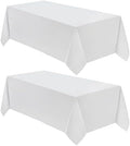 VidaFete 2 Pack 90 * 132inch White Rectangle Tablecloth for 6ft Tables by VidaFete