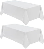 VidaFete 2 Pack 90 * 132inch White Rectangle Tablecloth for 6ft Tables by VidaFete