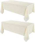 VidaFete Classic Series 2 Pack 90 * 156inch Ivory Rectangle Tablecloth by VidaFete
