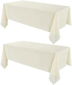 VidaFete Classic Series 2 Pack 90 * 156inch Ivory Rectangle Tablecloth by VidaFete