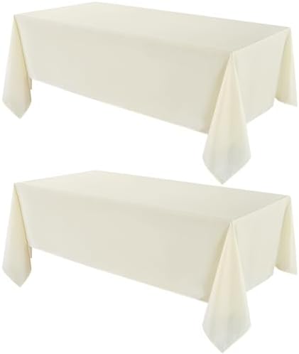 VidaFete Classic Series 2 Pack 90 * 156inch Ivory Rectangle Tablecloth by VidaFete