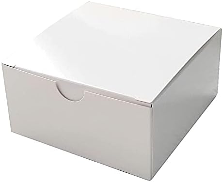 100 4 x 4 x 2" White Cake Wedding Favors Boxes with Tuck Top for Wedding Party Birthday Candy Gifts Decorations Supplies by BalsaCircle