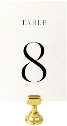 Weekend Paper Co.™ Modern Minimalist Wedding Table Numbers, Single-Sided 4x6 premium cardstock, Black Matte Ink, Numbers 1-25 plus 4 BONUS signs for your Wedding or Any Celebration! by WeekendPaperCo