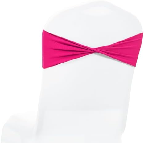 MDS Pack of 125 Spandex Chair Sashes Without Slider Buckles – Magenta by MDS
