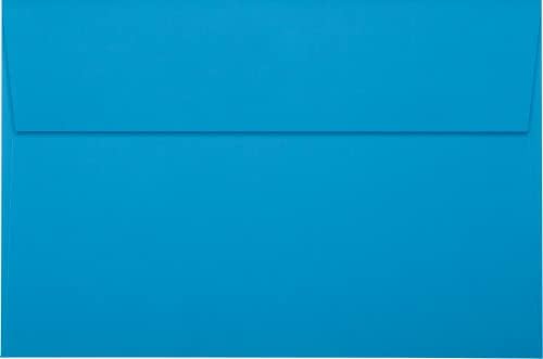 LUXPaper A9 Invitation Envelopes | Peel & Press | 5 3/4" x 8 3/4" | Pool Blue | 80lb. Text | 500 Qty - Image 2