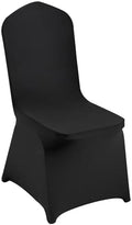 VEVOR 50 Pcs Flat-Front Chair Covers Polyester Spandex Stretch Slipcovers for Wedding Party Dining Banquet, Black by VEVOR
