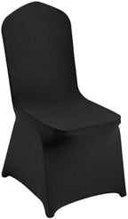 VEVOR 50 Pcs Flat-Front Chair Covers Polyester Spandex Stretch Slipcovers for Wedding Party Dining Banquet, Black by VEVOR