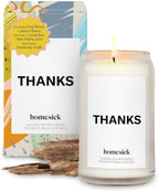 Homesick Scented Candles for Home (Thanks) - 13.75 oz Long-Lasting Soy Wax Blend Jar Candle Gifts for Women for All Occasions, 60-80 Hours Burn Time - Notes of Cucumber, Lemon & Patchouli by Homesick