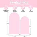 Pink Arch Backdrop Cover 2 Set - 7.2FT, 6FT Spandex Fitted Wedding Arch Stand Covers Round Top Chiara Arch Backdrop Stands Cover for Birthday Parties Banquet Photo Background Decoration - Image 2