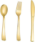 N9R 500PCS Gold Plastic Silverware, Disposable Plastic Cutlery/Utensils by N9RTABLEWARE