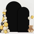 FOTSHARER 6FT 7.2FT Spandex Arch Cover Black Arch Stand Cover Set of 2 Wedding Arch Backdrop Cover for Chiara Wall Party Arch Fabric Cover Balloon Arch Covers Stretchy Backdrop for Halloween Decor - Image 2
