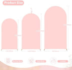 6.6FT Dusty Rose Arch Cover - Polyester Fitted Wedding Arch Stand Covers Round Top Chiara Arch Backdrop Cover for Birthday Party Banquet Photo Background Decoration - Image 4