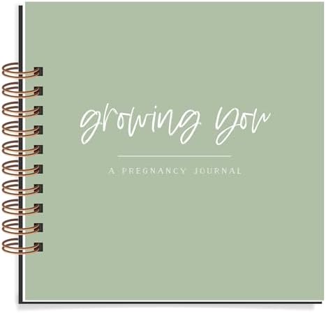 Nuts & Bolts Paper Co. Growing You Personalized Pregnancy Journal Memory Book - Record Pregnancy Memories and Moments with Your Baby Girl or Boy in this Photo Journal Scrapbook Album by NutsBoltsPaperCo