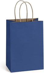 BagDream Small Gift Bags with Handles 5.25x3x8 Inch Navy Blue 100 Pack Bulk by BagDream