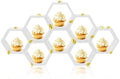 Denylo pro 8 Pcs 4.13 Inch White Cupcake Stand Hexagon Cake Farmhouse Wood Cupcake Stand with Small Bee for Baby Shower Birthday Party Table Decorations by Denylopro
