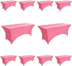 10-Pack 6ft Spandex Table Covers for Rectangle Standard Folding Tables - Wrinkle Resistant Stretch Tablecloths - Ultimate Fitted Table Protector for Parties, Banquet, Wedding by Unknown