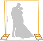 8.2FT Heavy Duty Adjustable Backdrop Stand Kit Square Wedding Arch Balloon Arch for Photo Booth Background Baby Shower Birthday Party Decorations - Image 2