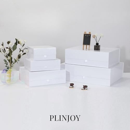 Extra Large White Gift Box 5 Pack 19x16x6 Inches,Gift Boxs for Presents with Lid Magnetic Closure Collapsible,Bridesmaid Proposal Box,Birthday, Christmas,for Clothes and Large Gifts - Image 2