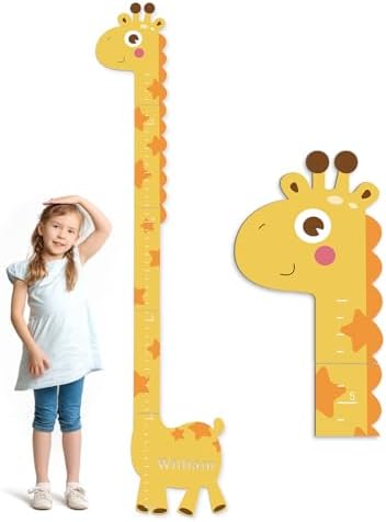 Personalized Name Wood Growth Chart, Kids Wall Height Measure by Woodemon