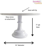 11-Inch White Melamine Cake Stand Pedestal Durable Plastic Dessert Display - Image 3