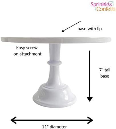 11-Inch White Melamine Cake Stand Pedestal Durable Plastic Dessert Display - Image 3