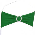 50 Pack Emerald Green Chair Sashes, Spandex Green Chair Bands Chair Bows Ties with Buckle Slider for Christmas Party Birthday Event Decorations by JFDYDM