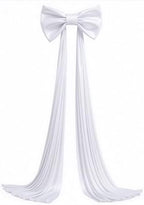 Large White Bow Decor, 47x24x118 Inches Giant Silky Ribbon Bows for Room Wall Decorations Oversized Coquette Stain Bow Party Decorations for Birthday Bridal Baby Shower Wedding Photo Booth Backdrop - Image 7