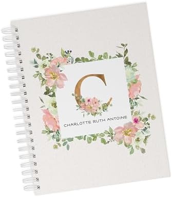 Personalized Baby Journal - Hardcover First Year Album Customized with Baby’s Name & Initial - Prompted Baby Memory Book (Watercolor Floral Initial) by Unknown