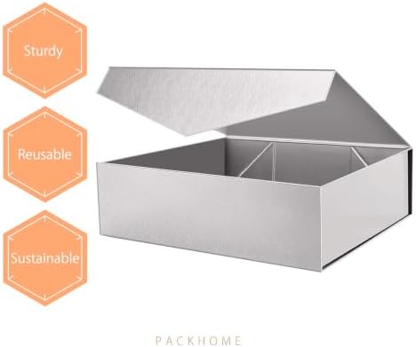 PACKHOME Extra Large Silver Gift Box Magnetic Lid 17x14.5x5.5in - Image 6