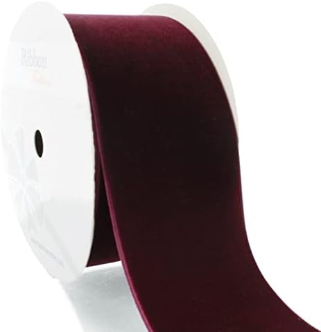 2" Velvet Ribbon Single Sided Soft Plush Luxury Craft Trim for Hair Bows Sewing Gift Wrapping Decorations Floral Arrangements and DIY Projects (Burgundy, 25 Yards) - Image 4