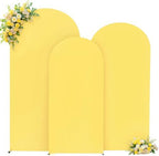 Yellow Arch Backdrop Cover 7.2ft 6.6ft 6ft Arch Cover Set of 3 Arch Covers Stretchy Backdrop for Wedding Party Baby Shower Birthday Photography Spandex Arch Stand Covers Backdrop Curtains Decor - Image 5