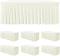 6 Pack Beige Spandex Table Covers 6ft Rectangle Ruffle Skirts for Party by HolidayIdeas