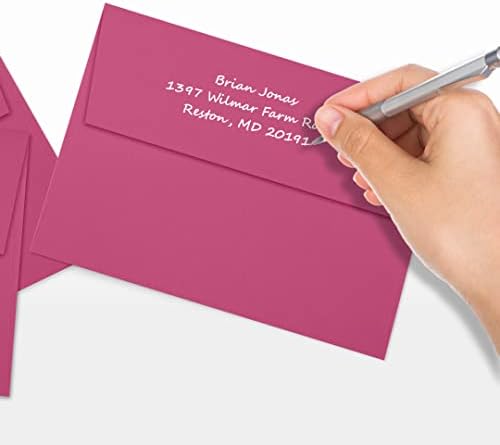 LUXPAPER A7 Invitation Envelopes for 5 x 7 Cards in 80 lb. Magenta, Printable Envelopes for Invitations, w/Peel and Press Seal, 250 Pack, Envelope Size 5 1/4 x 7 1/4 (Magenta) - Image 6
