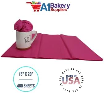 Gift Wrapping Tissue Paper 15X20 480 Pack by A1 Bakery Supplies (Cerise) - Image 4